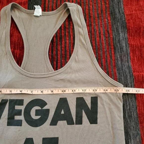 Vegan racer tank top Sage Green M - Picture 2 of 4